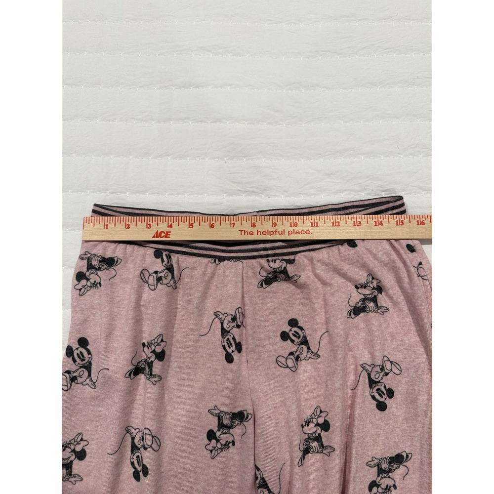 Disney Women's 2 Piece Cozy Pajama Set , Mauve Mickey and Minnie, Size M - Picture 4 of 7